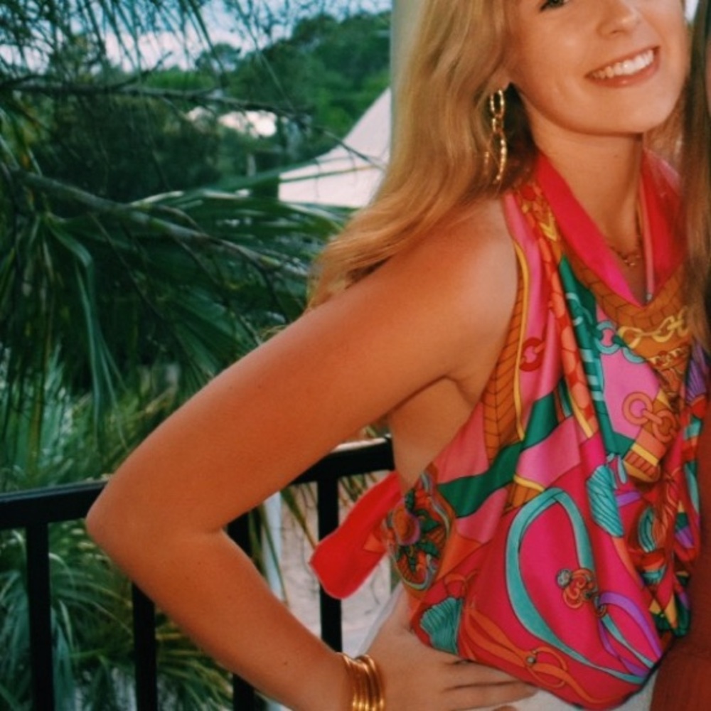 Scarf top, vibrant pink, one size